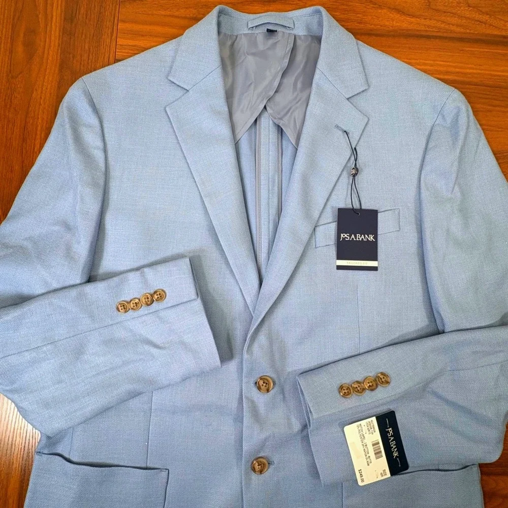 Jos A Bank Sport Coat Mens 42R Light Blue NEW Tailored Fit Notch Lapel Old Money